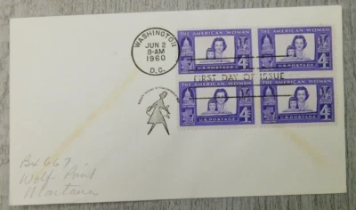 First Day Of Issue The American Woman WA DC 1960 Vintage Stamp Envelope Cover - Image 1 of 4
