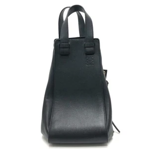 LOEWE hammock Medium 2WAY Hand Bag Leather Black/SilverHardware - Foto 1 di 14