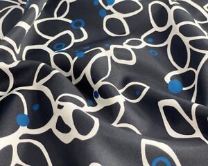Bague abstraite monochrome bleu satin 100 % polyester. By the demi mètre