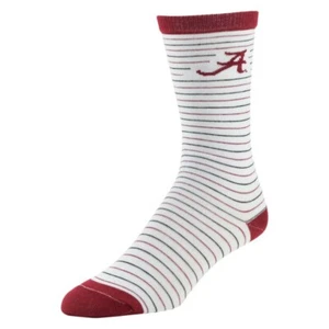Women's Mojo Alabama Crimson Tide NCAA Pinstripe Crew Socks New Size 9-11 - Picture 1 of 1