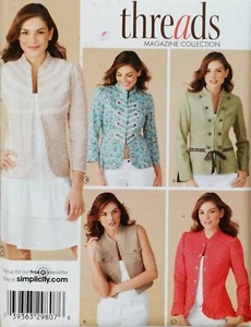 Misses 8-16 Lined Jackets & Vest Simplicity Threads Pattern 4129 K5 New - Picture 1 of 3