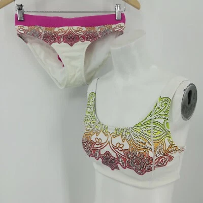 Bikini Athleta Hilo Shoreside Talla XS Con Aros Cordón Ajustable Paisley Foto 1 de 4