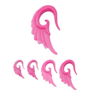 PAIR-Tapers Hangers Wings Pink Acrylic 06mm/2 Gauge - Picture 1 of 3