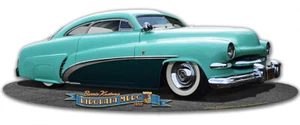 Letrero de metal personalizado Hirohata Merc 1949 trineo LED de Larry Grossman - Imagen 1 de 2