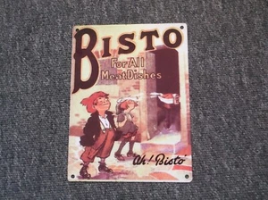 Bisto Metal Tin Plaque Repro 6 x 8 Inch Advertising Sign - Picture 1 of 2