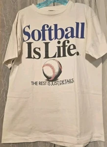 Camiseta De Colección Softbol Is Life Big Ball Deportes Blanca 1993 Talla L Puntada Única - Imagen 1 de 11