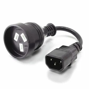 Alogic IEC C14 to Aus 3 Pin Mains Plug - Male to Female - 15cm - Picture 1 of 2