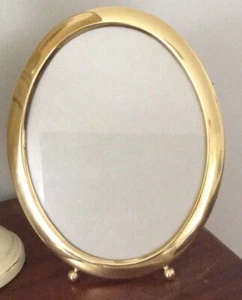 Gold Tone Oval Table Top Picture Frame Footed Base - Picture 1 of 2