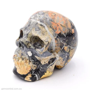 Skull 60mm Maligano Jasper 295g, Natural Gemstone, Hand Carved, Realistic - Picture 1 of 4