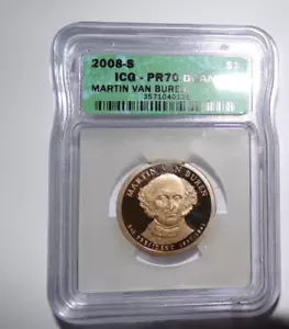 2008-S MARTIN VAN BUREN PRESIDENTIAL DOLLAR PR70 DCAM ICG PROOF COIN - Picture 1 of 2