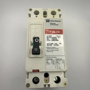 FDB2030L - Cutler Hammer Feed-Thru 600V 30A 2 pole circuit breaker 14kA@600V - Picture 1 of 7