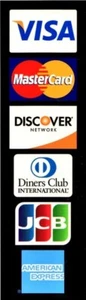 VISA/ MASTERCARD/ DISCOVER/ DCI/ JCB/ AMEX CREDIT CARD LOGO - Picture 1 of 4