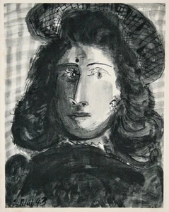 Pablo PICASSO (d'après) - Portrait de Dora Amaar- Eau Forte - 31x24cm -RARE - Picture 1 of 2