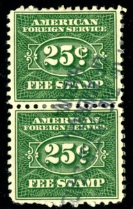 USA RK32 CONSULAR SERVICE FEE -- SCARCE USED PAIR -- CAT $360 - Picture 1 of 1