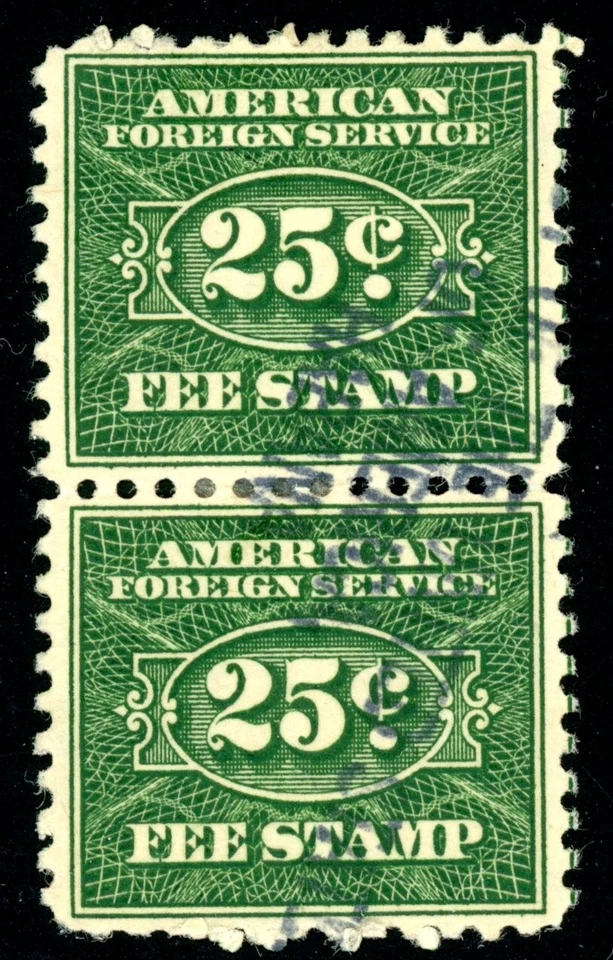 USA RK32 CONSULAR SERVICE FEE -- SCARCE USED PAIR -- CAT $360 - Image 1 of 1