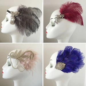 Ostrich Feather Fascinator Hair Clip Headband Gatsby Party Wedding Head Dress - Picture 1 of 151