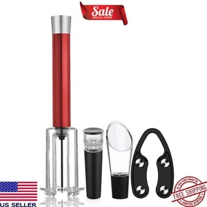 Elegantes Weinöffner Set Luftpumpe Vakuum Stopfen Bierdeckel ABS Metall Geschenkset - Bild 1 von 8