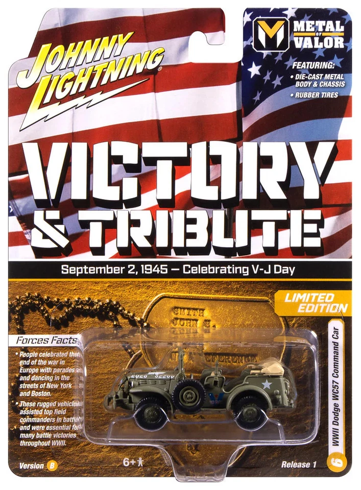 WWII Dodge WC57 Command Car Japan Johnny Lightning Metal of Valor 1:64 Scale - Image 1 of 1