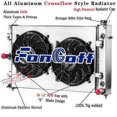 4 Row Aluminum Radiator Shroud Fan Fits 05-06 Pontiac GTO 6.0L V8 Engine AT - Image 1 of 4