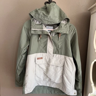 Chaqueta Columbia South Canyon Creek Anorak para mujer pequeña verde/beige ¡USADA EN EXCELENTE ESTADO! Foto 1 de 4