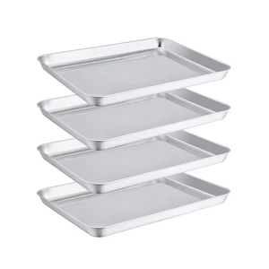 Toaster Oven Pans Set of 4, Stainless Steel Compact 10.5 x 8 x 1 Inch Baking ... - Picture 1 of 7