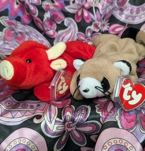 Creased Tag LOT ❤️ 3rd Gen HT TABASCO & RINGO 3/1 CT❤️ VTG TY Beanie Baby 1995 - Picture 1 of 23