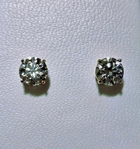14K GELBGOLD DIAMANT OHRSTECKER LABOR GEZÜCHTETE DIAMANTEN CTW 2,00-S-12  - Bild 1 von 6