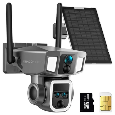 4G LTE Cellular Security Camera Outdoor, 4K 10x Optical Zoom Wireless Solar C... - Image 1 of 4