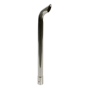 Exhaust Pipe Stack Replacement UNIVERSAL - 1-1/2" x 24", Curved Chrome - Picture 1 of 9