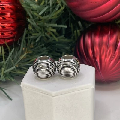 Brazalete espaciadores Brighton Eternity a rayas de plata con cuentas de barril nuevo sin etiquetas Foto 1 de 4