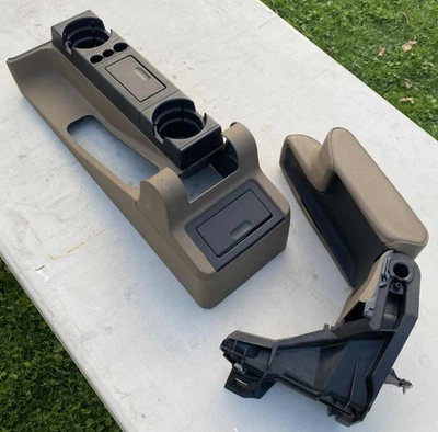 BMW E36 Armrest Center Console Cup Holder Coin Tray Beige Leather 1990-1999 - Image 1 of 4