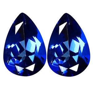 4,41 ct (2 Stück) Wertvolles PASSENDES PAAR Birnenform (10 x 7 mm) Blue Passion Topas - Bild 1 von 1