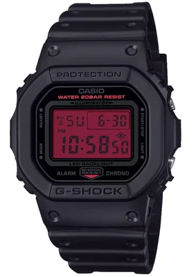 Reloj para hombre Casio G-Shock esfera digital roja resina negra DW-5600BBR-1 Foto 1 de 4