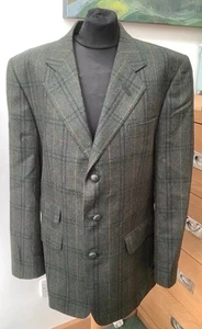 DAKS Signature Men’s Tweed Jacket Tartan 100% Wool Elbow Patches Size 40R - Imagen 1 de 13