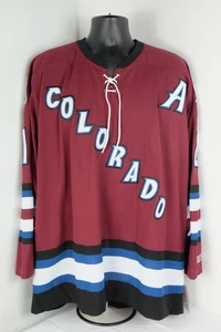 PETER FORSEBERG Colorado Avalanche Alt. Burgundy Stringed Jersey XL - Autograph - Picture 1 of 13