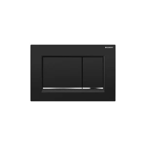 Geberit Sigma30 Plastic Dual Flush Actuator Plate Black/Polished Chrome Accent - Picture 1 of 1