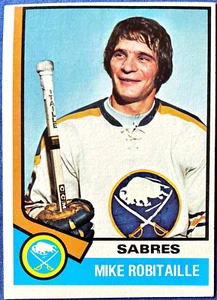 1974-75 Topps MIKE ROBITAILLE #159, Buffalo Sabres, NM-MT, Strong Borders! - Picture 1 of 3
