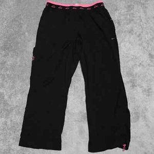 Koi Lite Slim Fit Scrub Pants Women's 2X Reg Black Pink Logo Elastic Waist - Picture 1 of 10