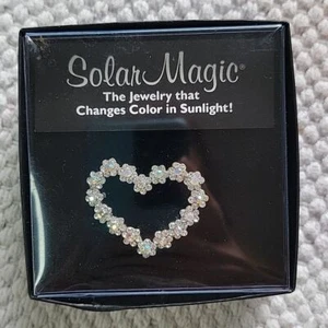 Solar Magic silver Floral heart pin/brooch - Picture 1 of 1