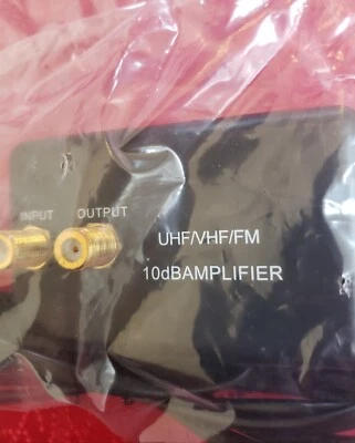 Amplificador de Señal 10 DB UHF/VHF/FM Cable de Salida Única Amplificador de Video NUEVO Envuelto Foto 1 de 4