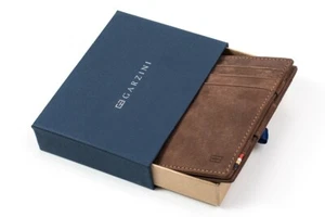 Garzini Brushed Cavare RFID Magic Wallet Card Sleeve, Java Brown - Picture 1 of 6