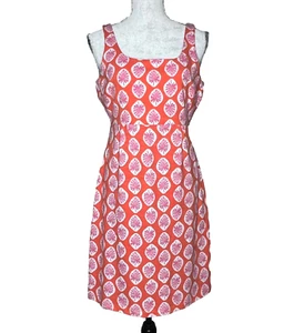 Vestido Tommy Bahama Madera Bloqueo Sin Mangas Para Mujer S Naranja Rosa Palmeras Tropical - Imagen 1 de 14