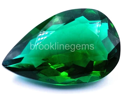 112.15Ct Lab Created Green Moldavite Certified Pear Cut Loose Gemstone 5JJE - Image 1 of 4