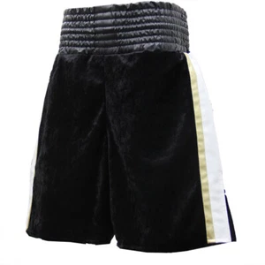 Pantalones de Boxeo RONER Baúles Negro x Blanco Terciopelo Alta Calidad Hechos en Japón - Imagen 1 de 5