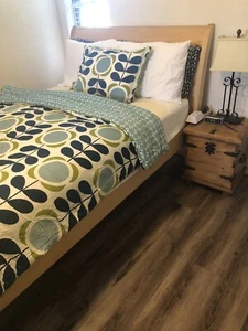 Orla Kiely "Chartreuse/Blue Stem and Flower Comforter & Standard Sham Twin Set - Picture 1 of 12