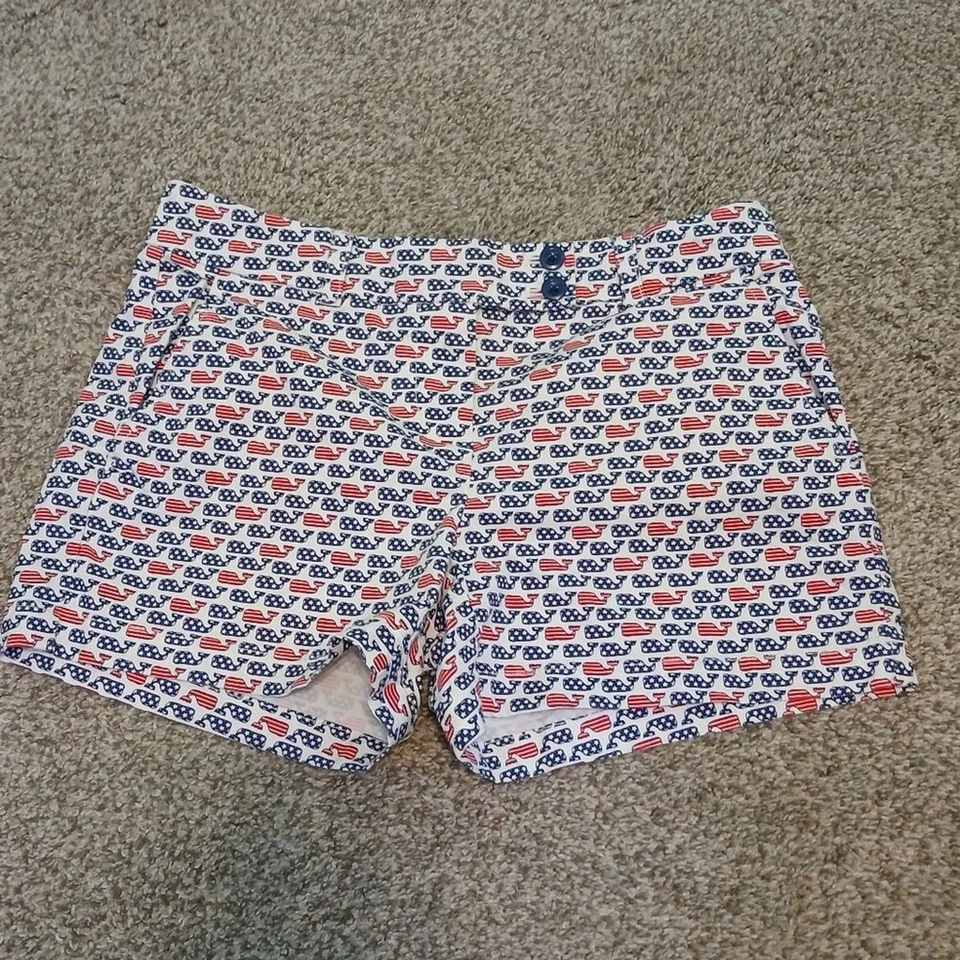 Pantalones Cortos Para Mujer Vineyard Vines Elegantes Estampado de Ballenas EE. UU. Talla 2 Foto 1 de 4