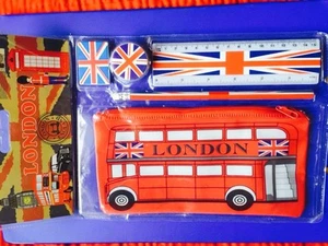 Kit Escolar De Diseño De Autobús Rojo De Londres Souvenir Regalo De Navidad - Imagen 1 de 1
