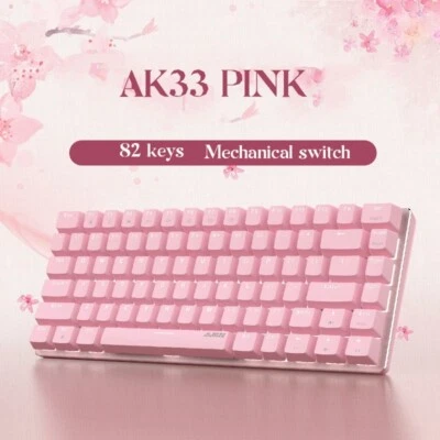 Wired Pink Mechaincal Gaming Keyboard White Backlit 82 Keys Anti-ghosting For PC - image 1 of 4