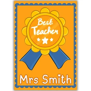 PERSONALISIERTE KARTE FÜR EINEN LEHRER, Schulabschluss, Danke, beste Lehrerin, individuell - Bild 1 von 8