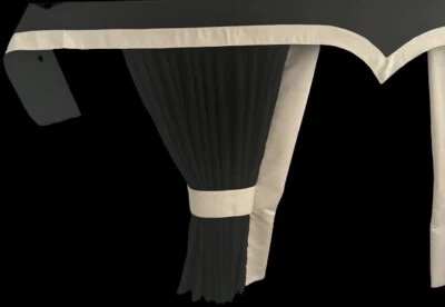 LKW Gardinen Scheibengardinen Schwarz - Beige für Scania R S G P (ab 2017-) Neu - Bild 1 von 4